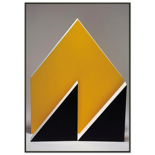 Lygia Pape  Sculpture Black and Yellow  1965 Framed Art Print  - Aluminum Frame - 21x29.7 cm / 8x12"