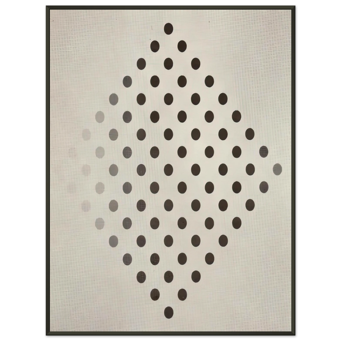 Bridget Riley  BLACK TO WHITE DISKS 1952 Framed Art Print  - Aluminum Frame - 60x80 cm / 24x32 inches