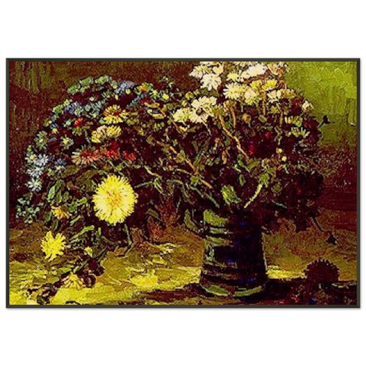 Vincent van Gogh  Vase with Daisies Framed Art Print  - Aluminum Frame - 21x29.7 cm / 8x12"