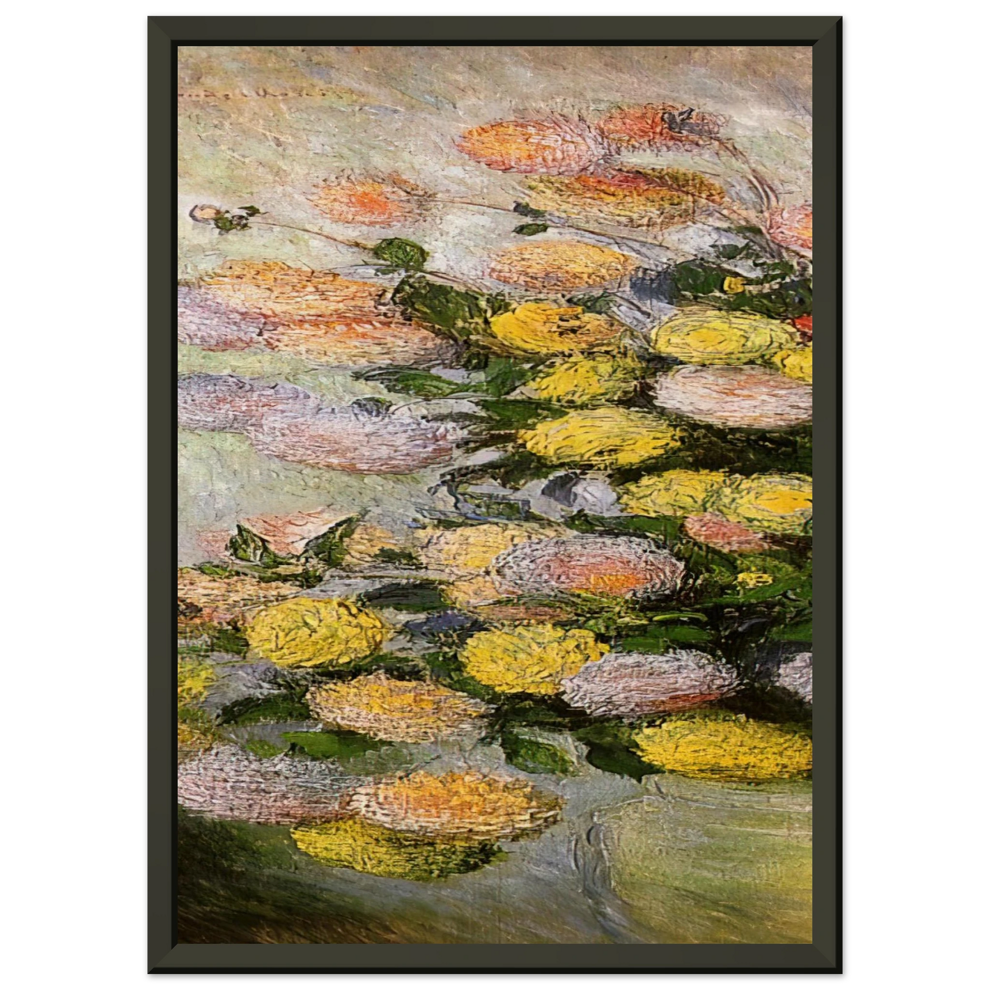 claude monet  Vase of Dahlias Framed Art Print  - Aluminum Frame - 40x50 cm / 16x20 inches