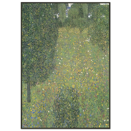 Gustav Klimt  LANDSCAPE GARDEN MEADOW IN FLOWER Framed Art Print  - Aluminum Frame - 21x29.7 cm / 8x12"