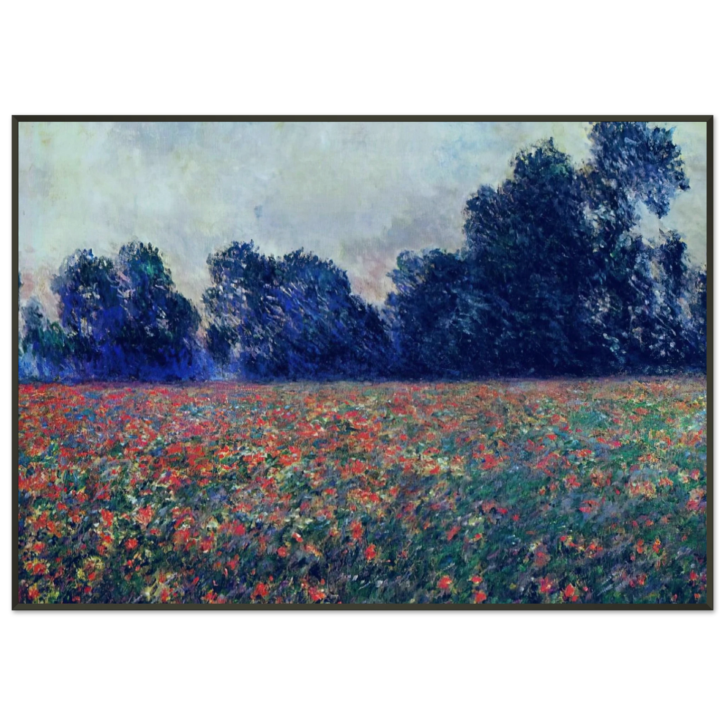 claude monet  Poppies at Giverny Framed Art Print  - Aluminum Frame - 21x29.7 cm / 8x12"