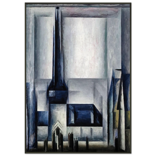 Lyonel Feininger  GELMERODA III 1913 Framed Art Print  - Aluminum Frame - 21x29.7 cm / 8x12"