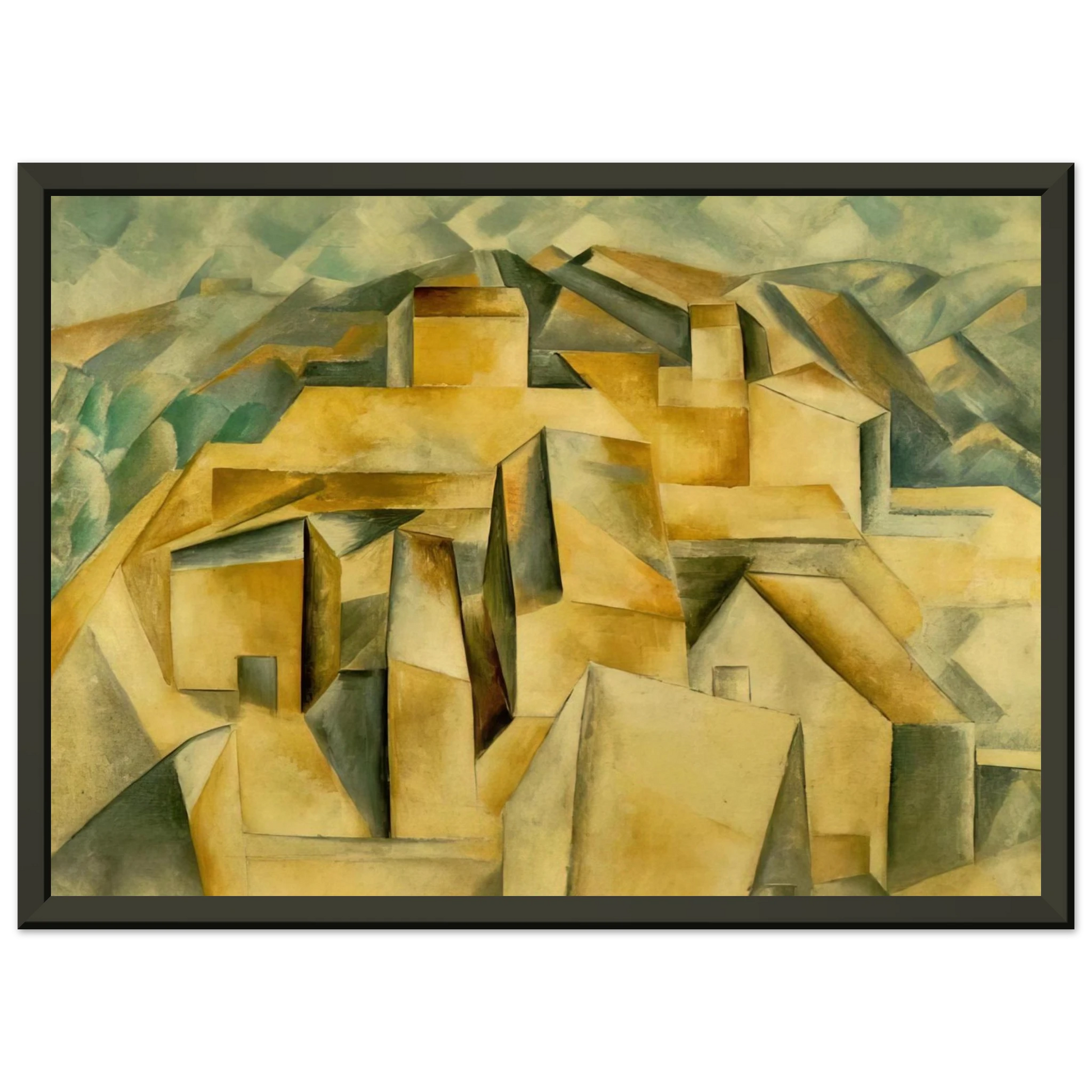 Pablo Picasso  Houses on the hill Framed Art Print  - Aluminum Frame - 70x100 cm / 28x40 inches