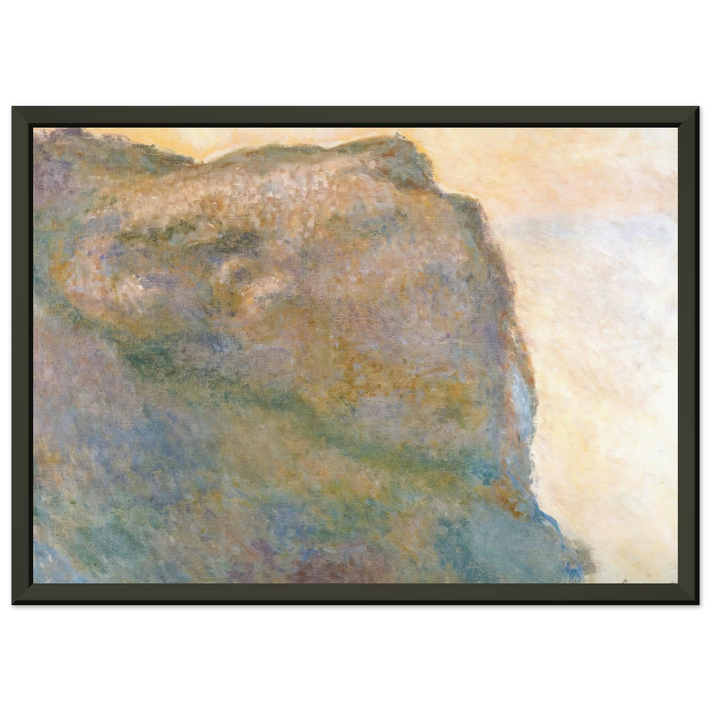 claude monet  Cliff at Petit Ailly Framed Art Print  - Aluminum Frame - 70x100 cm / 28x40 inches