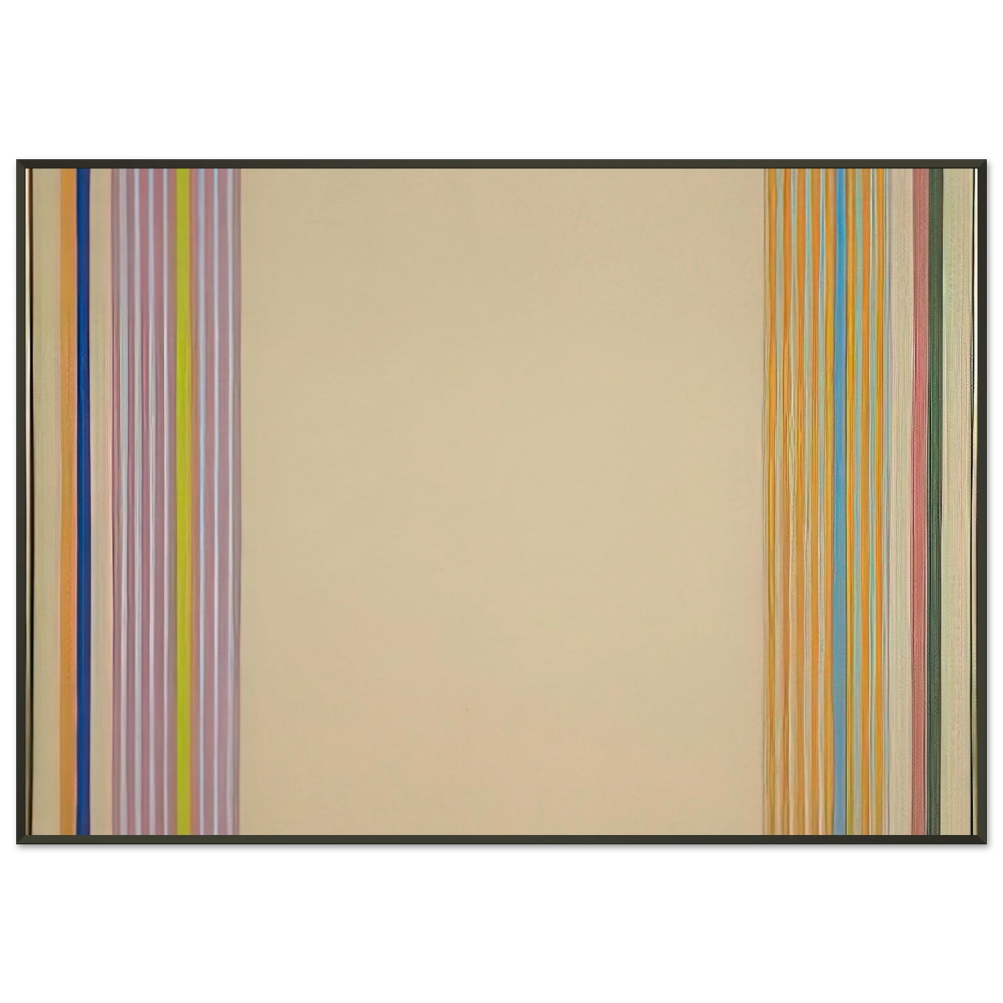 Gene Davis  End Stripes  1960 Framed Art Print  - Aluminum Frame - 21x29.7 cm / 8x12"