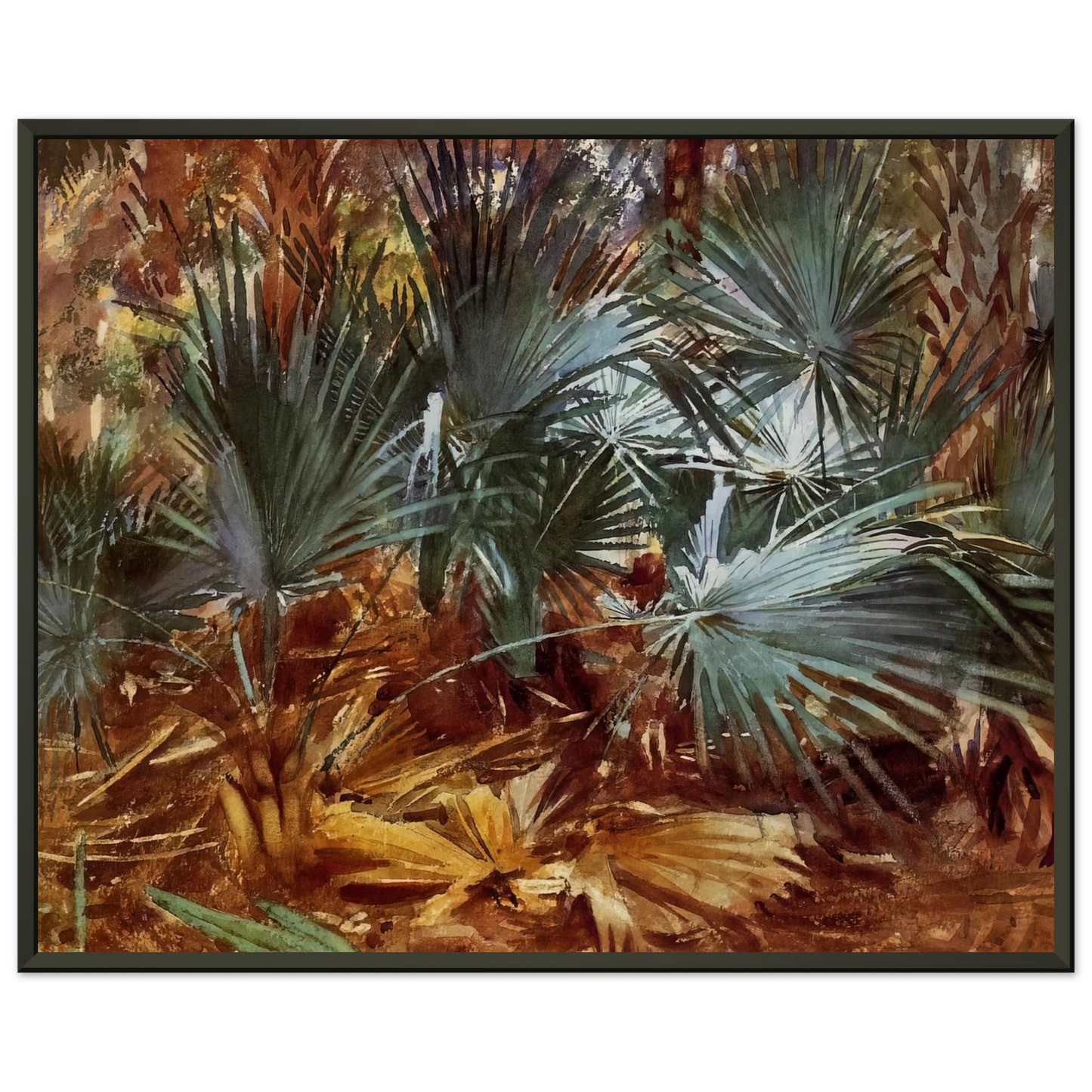 John Singer Sargent  Palmettos Framed Art Print  - Aluminum Frame - 40x50 cm / 16x20 inches