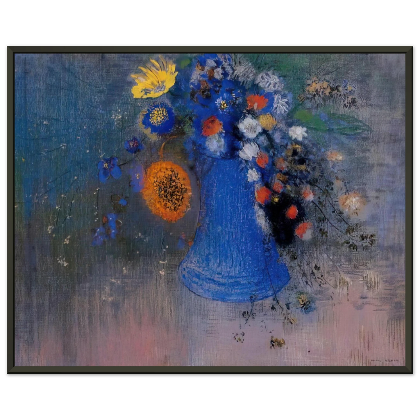 Odilon Redon  VASE OF FLOWERS 8 Framed Art Print  - Aluminum Frame - 40x50 cm / 16x20 inches