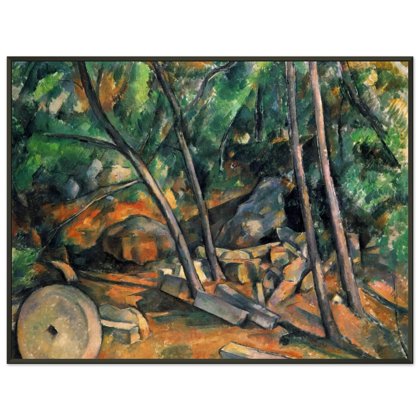 Paul Cezanne  Woods with Millstone Framed Art Print  - Aluminum Frame - 40x50 cm / 16x20 inches