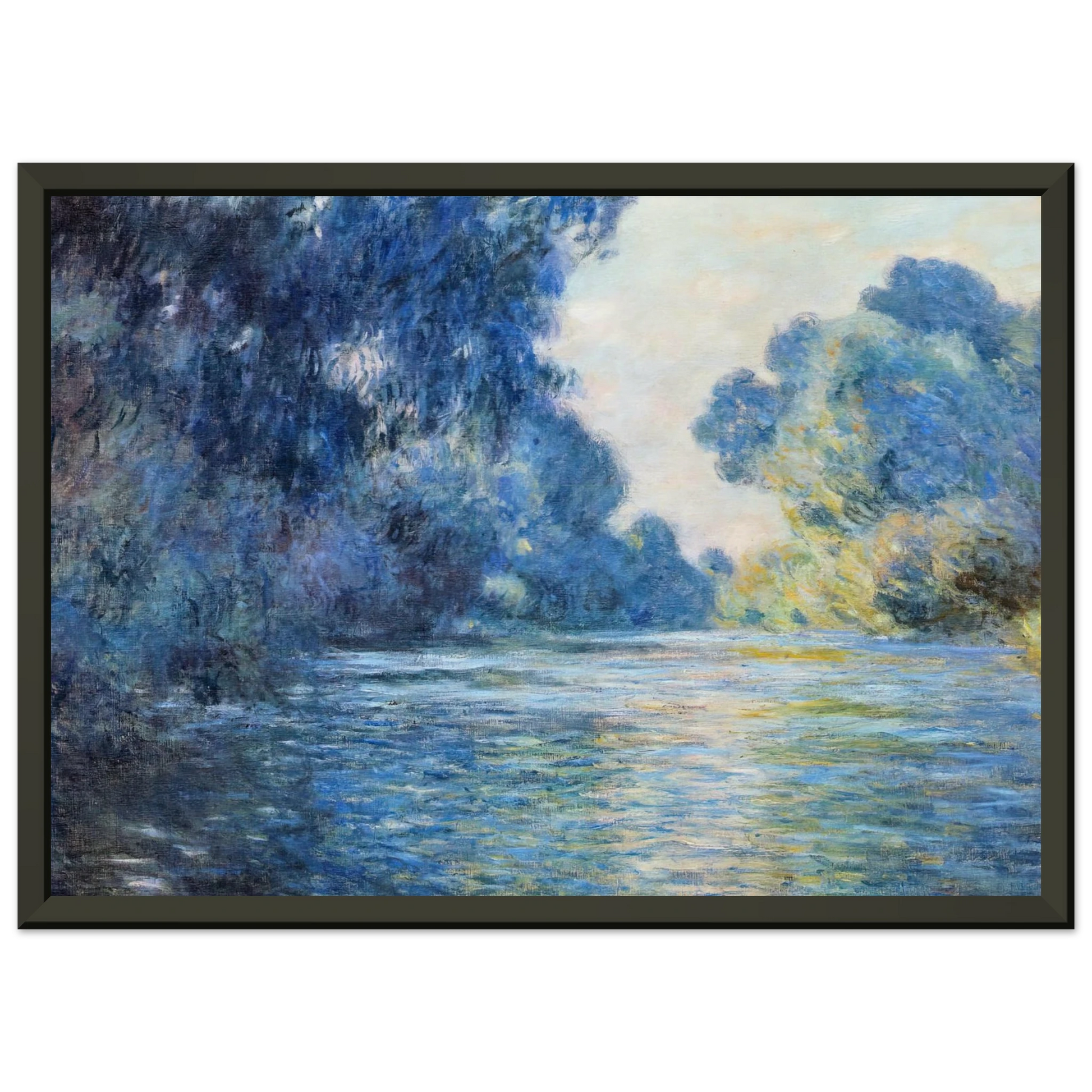 claude monet  Morning on the Seine at Giverny 02 Framed Art Print  - Aluminum Frame - 60x80 cm / 24x32 inches