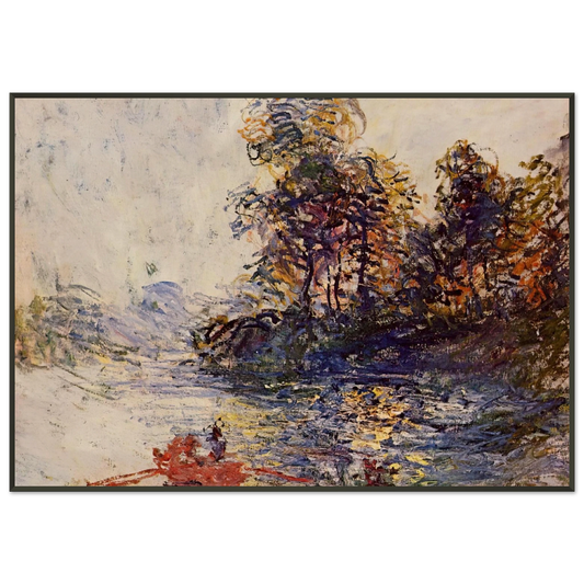 claude monet  The River Framed Art Print  - Aluminum Frame - 21x29.7 cm / 8x12"