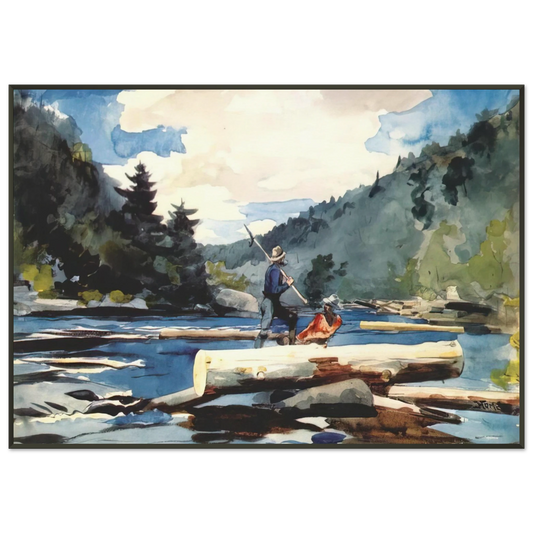Winslow Homer  HUDSON RIVER LOGGING Framed Art Print  - Aluminum Frame - 21x29.7 cm / 8x12"