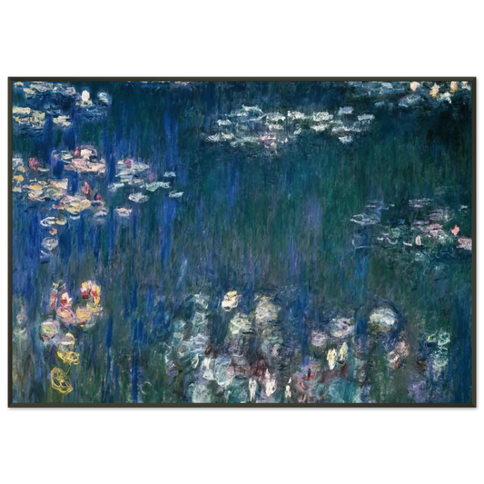 claude monet  Water Lilies Green Harmony Framed Art Print  - Aluminum Frame - 21x29.7 cm / 8x12"
