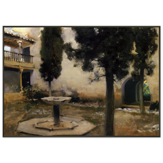 John Singer Sargent  Alhambra Patio de la Reja Framed Art Print  - Aluminum Frame - 21x29.7 cm / 8x12"