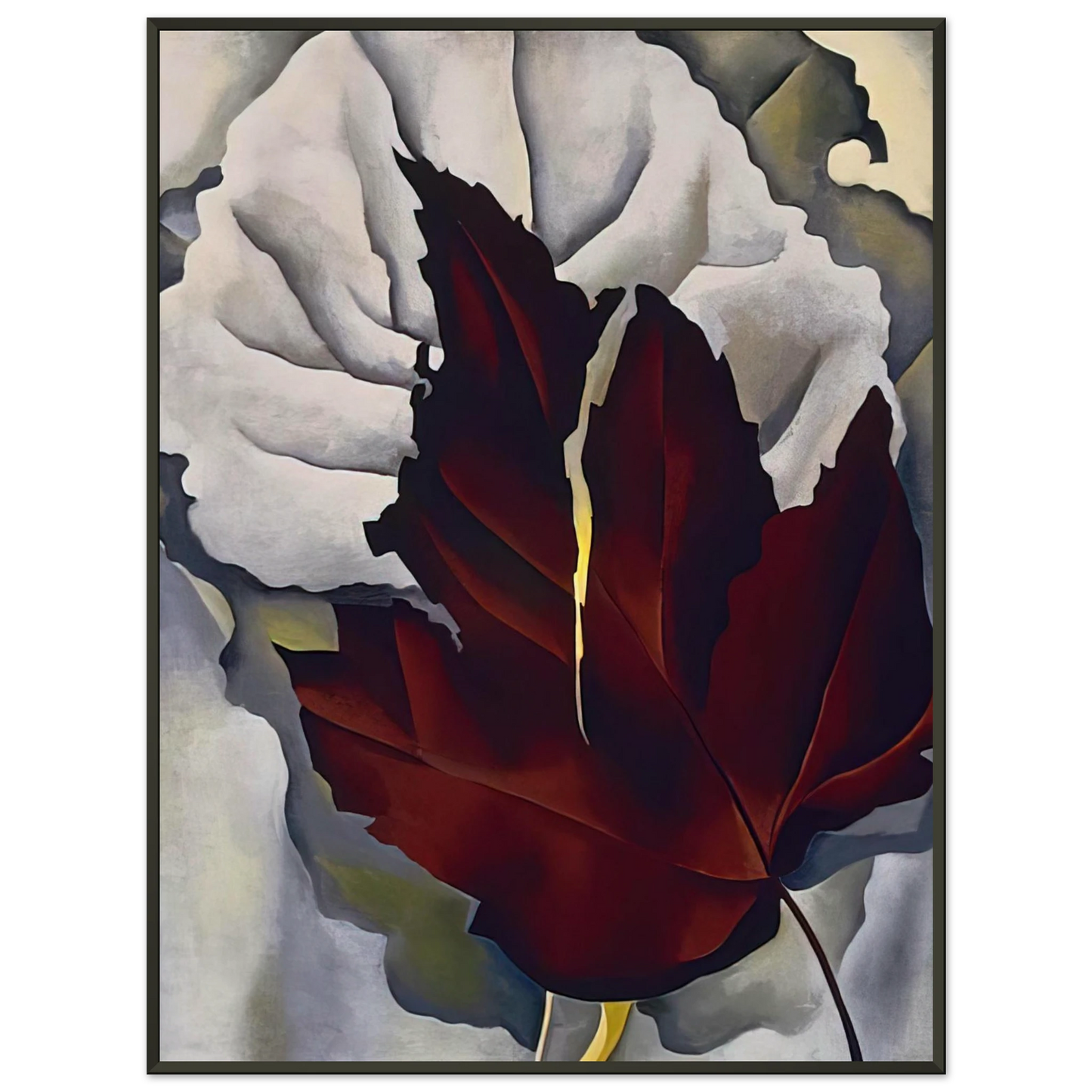 Georgia OKeeffe  Pattern of Leaves Framed Art Print  - Aluminum Frame - 40x50 cm / 16x20 inches