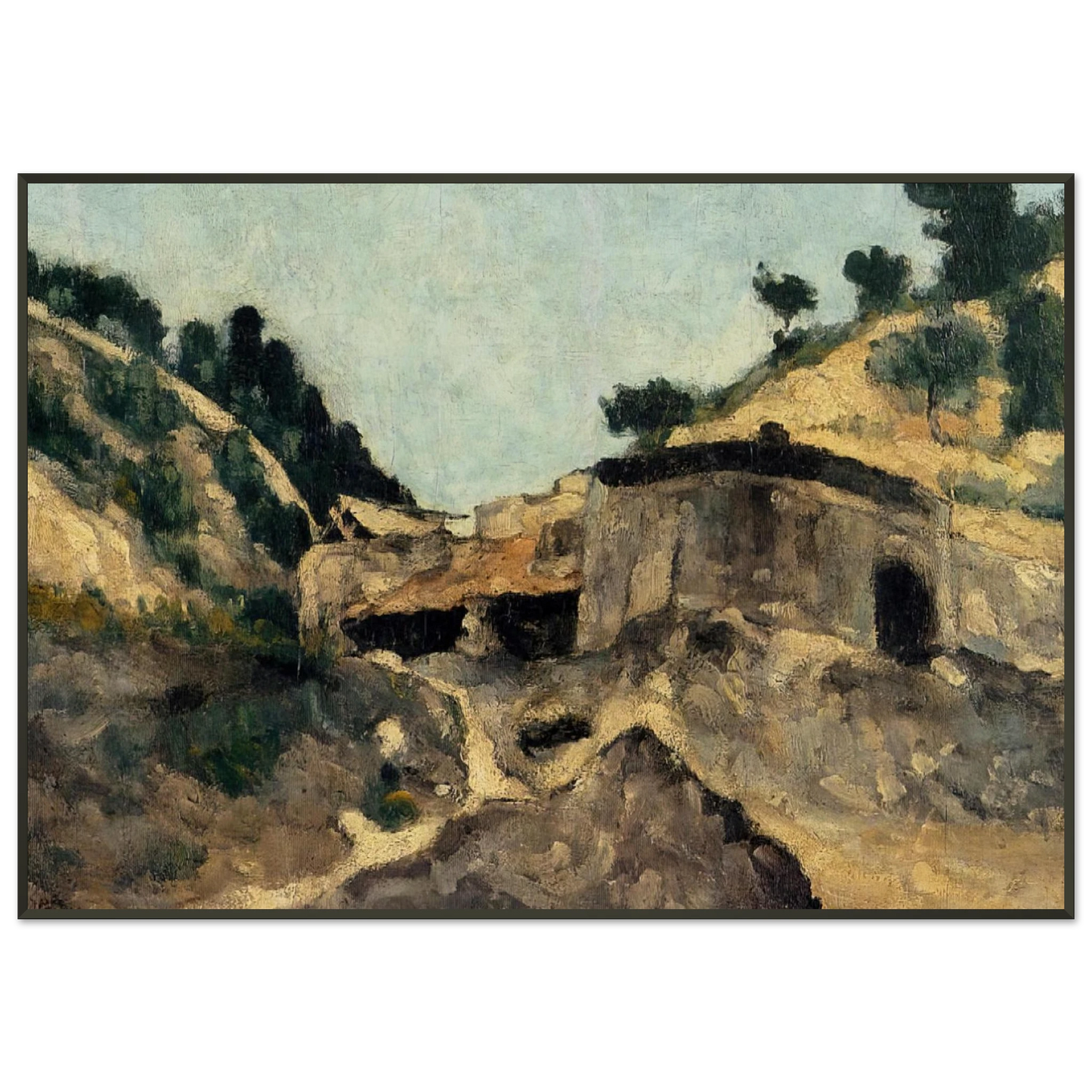 Paul Cezanne  Landscape with Watermill Framed Art Print  - Aluminum Frame - 21x29.7 cm / 8x12"