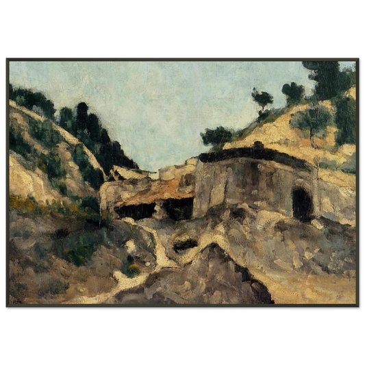 Paul Cezanne  Landscape with Watermill Framed Art Print  - Aluminum Frame - 21x29.7 cm / 8x12"
