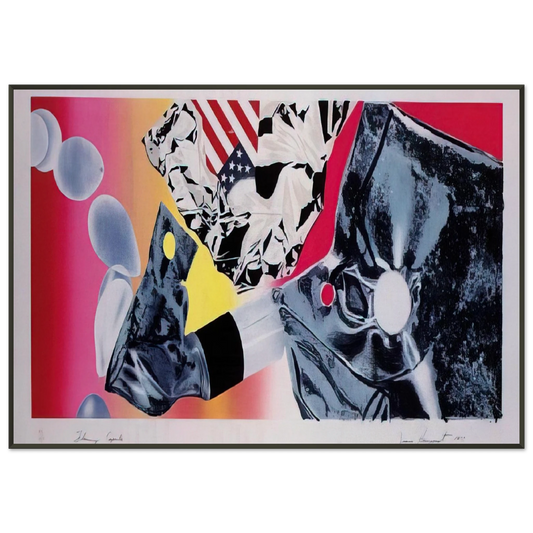James Rosenquist  Flamingo Capsule Framed Art Print  - Aluminum Frame - 21x29.7 cm / 8x12"