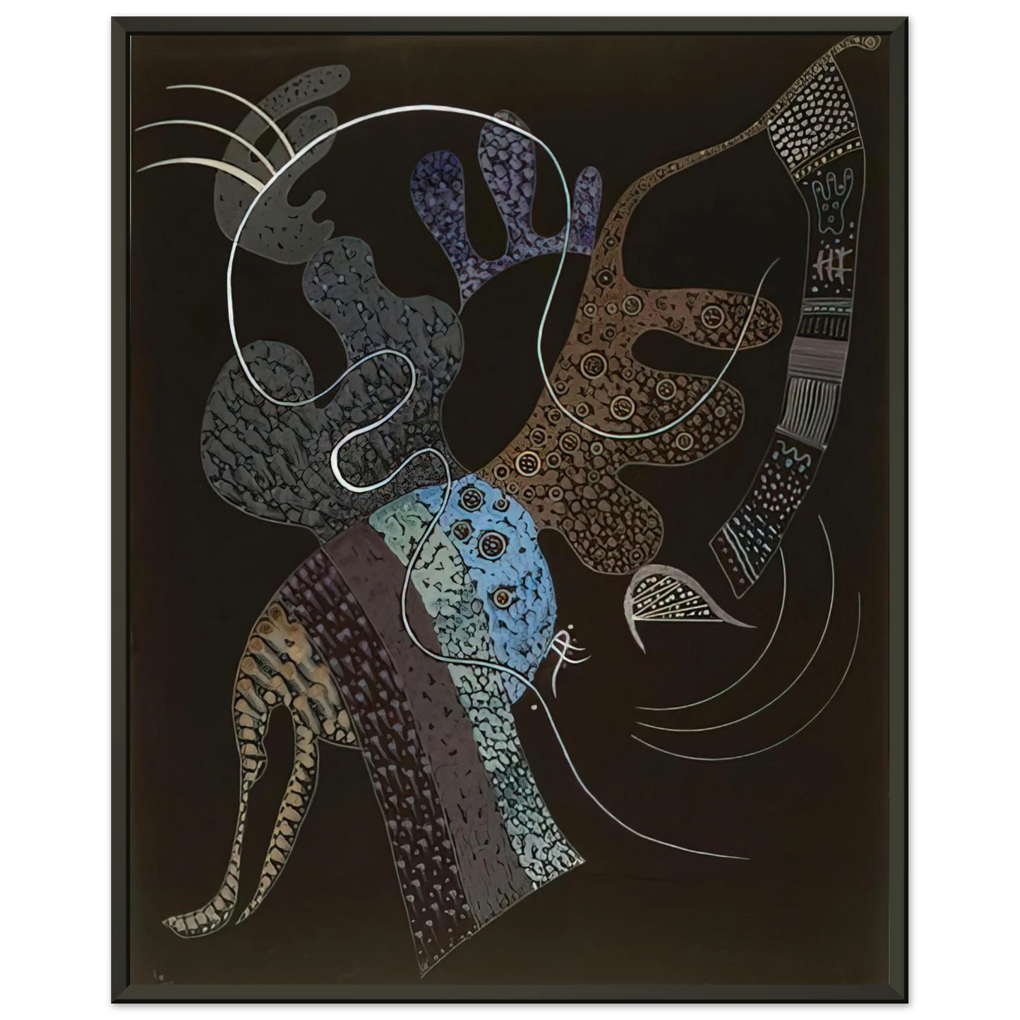 Wassily Kandinsky  WHITE LINE 1936 Framed Art Print  - Aluminum Frame - 60x80 cm / 24x32 inches