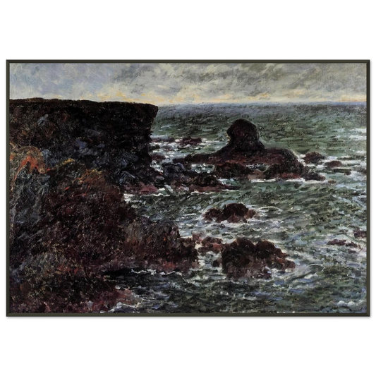 claude monet  Rocky Coast and the Lion Rock BelleIle Framed Art Print  - Aluminum Frame - 21x29.7 cm / 8x12"