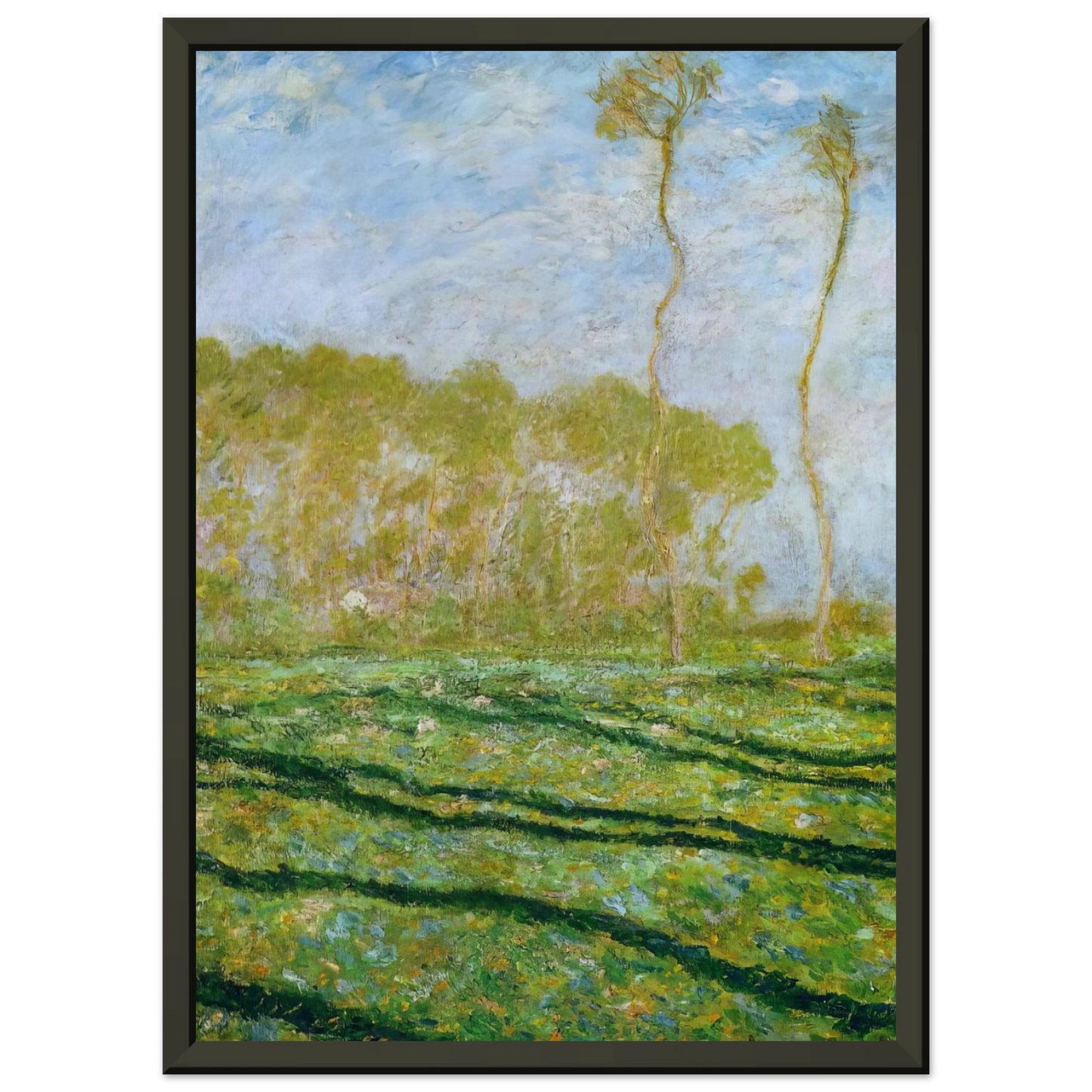 claude monet  Springtime Landscape at Giverny Framed Art Print  - Aluminum Frame - 40x50 cm / 16x20 inches