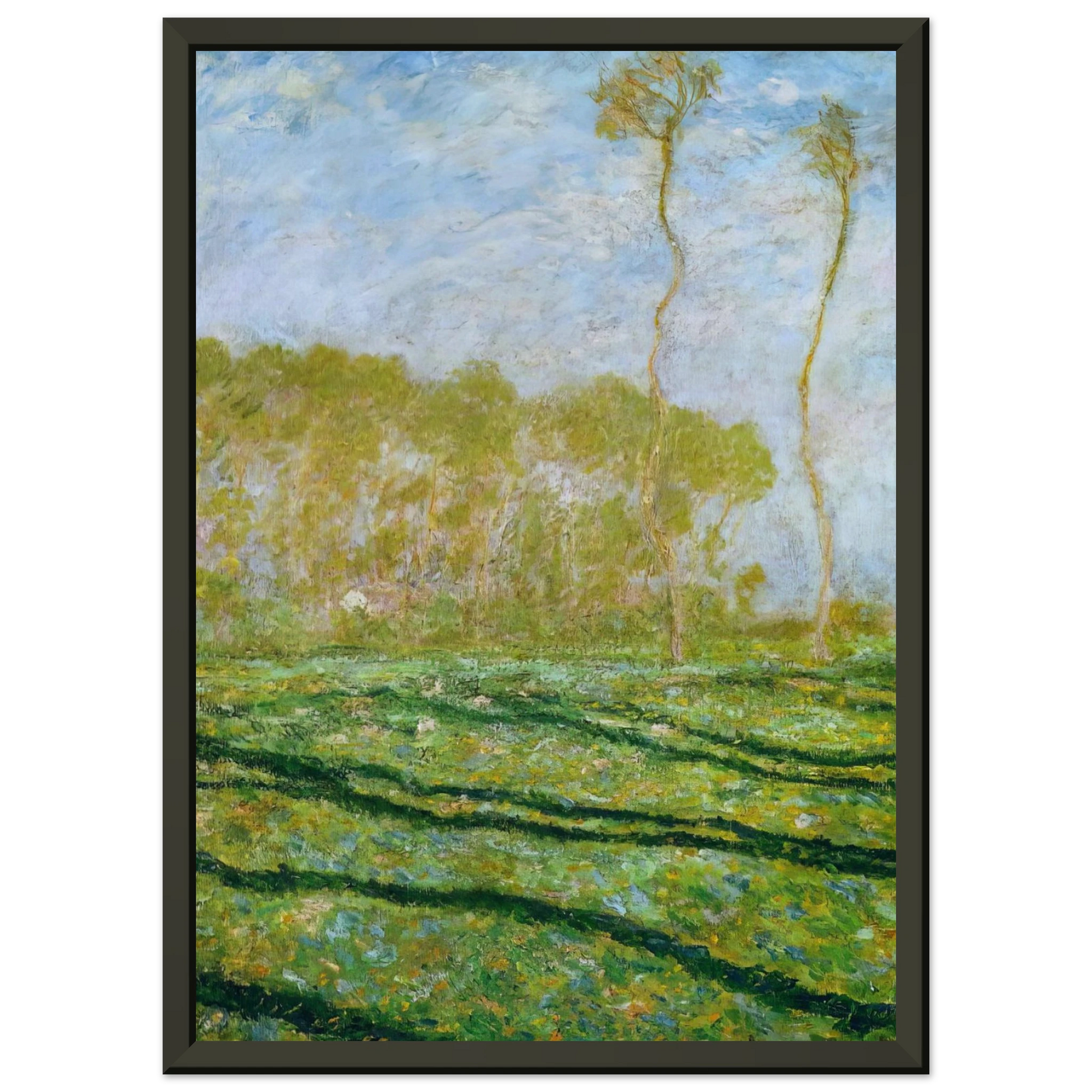 claude monet  Springtime Landscape at Giverny Framed Art Print  - Aluminum Frame - 40x50 cm / 16x20 inches