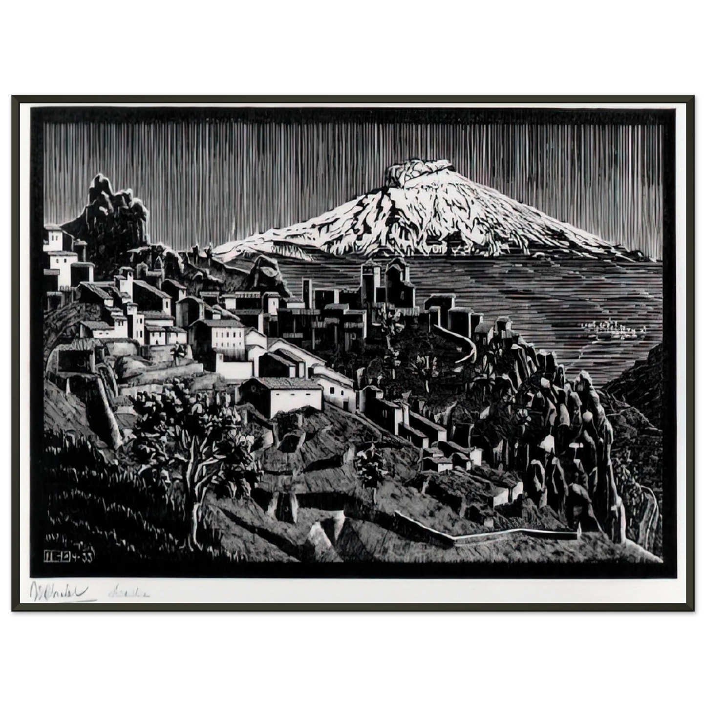 MC Escher  ESCHER 17 Framed Art Print  - Aluminum Frame - 40x50 cm / 16x20 inches