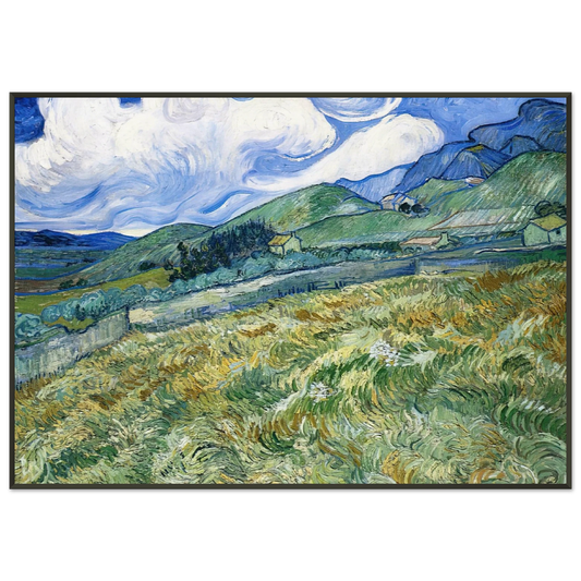 Vincent van Gogh  Wheatfield with Mountains in the Background Framed Art Print  - Aluminum Frame - 21x29.7 cm / 8x12"