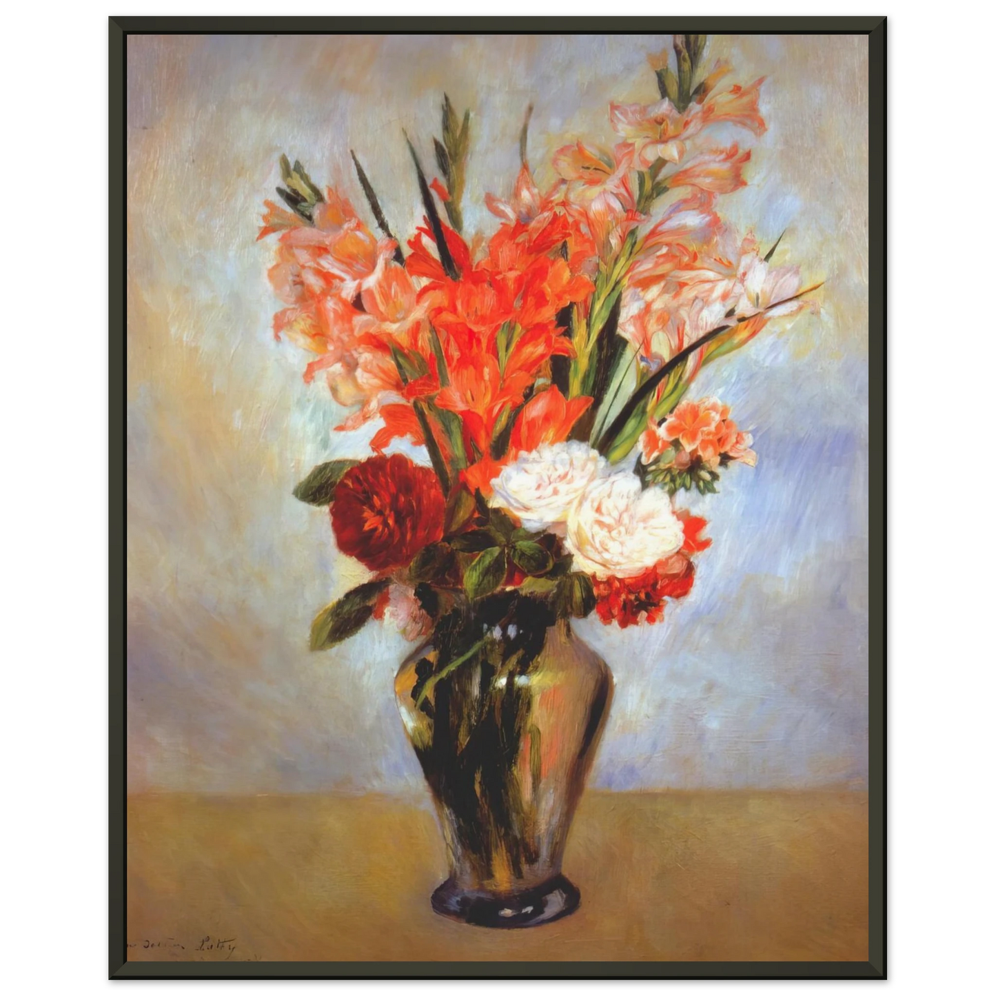 PierreAuguste Renoir  Gladioli Framed Art Print  - Aluminum Frame - 40x50 cm / 16x20 inches