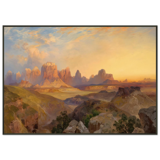 Thomas Moran  Virgin River Utah Framed Art Print  - Aluminum Frame - 21x29.7 cm / 8x12"