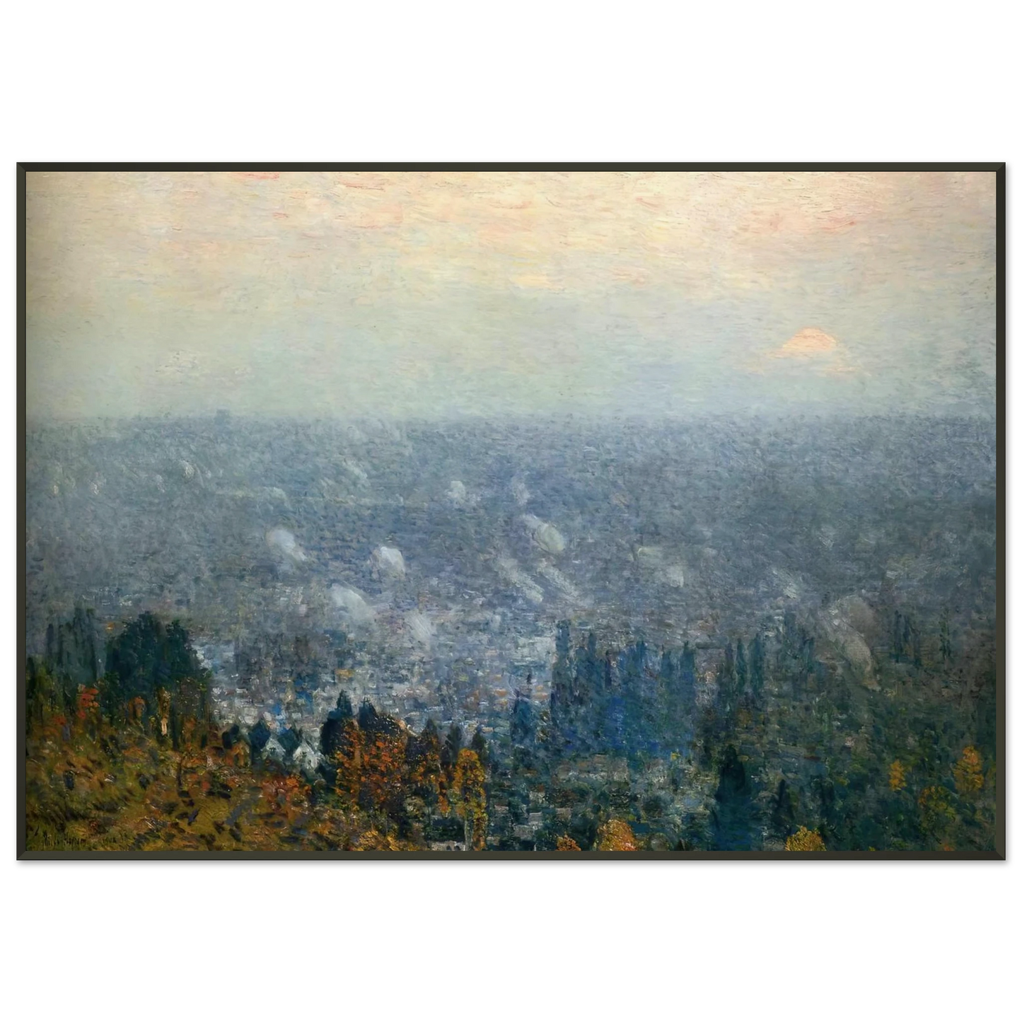 Childe Hassam  Mount Hood and the Valley of the Willamette Framed Art Print  - Aluminum Frame - 21x29.7 cm / 8x12"