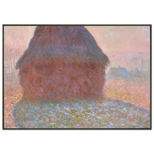 claude monet  Grainstack in Sunshine Framed Art Print  - Aluminum Frame - 21x29.7 cm / 8x12"