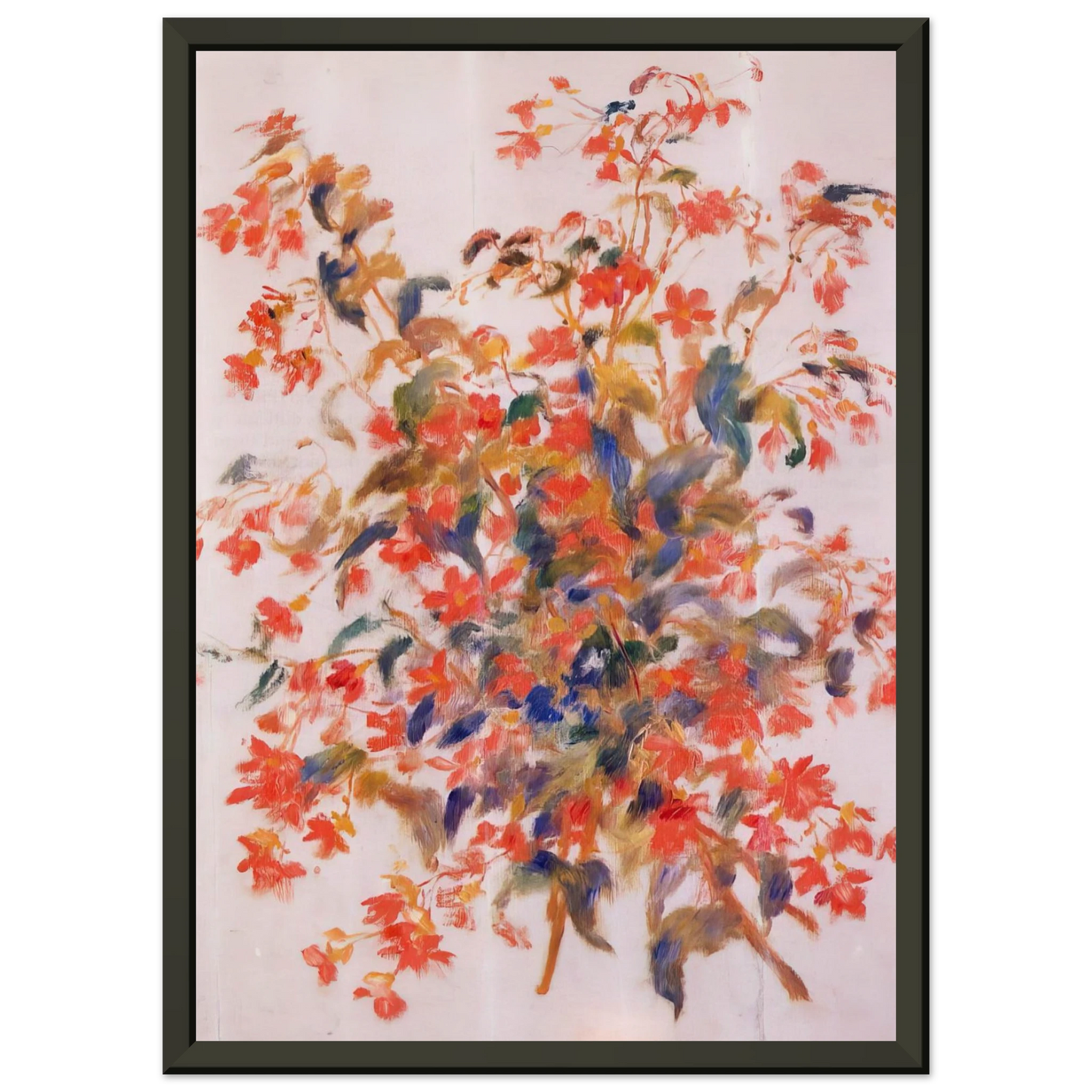 PierreAuguste Renoir  Still Life with Fuscias Framed Art Print  - Aluminum Frame - 70x100 cm / 28x40 inches