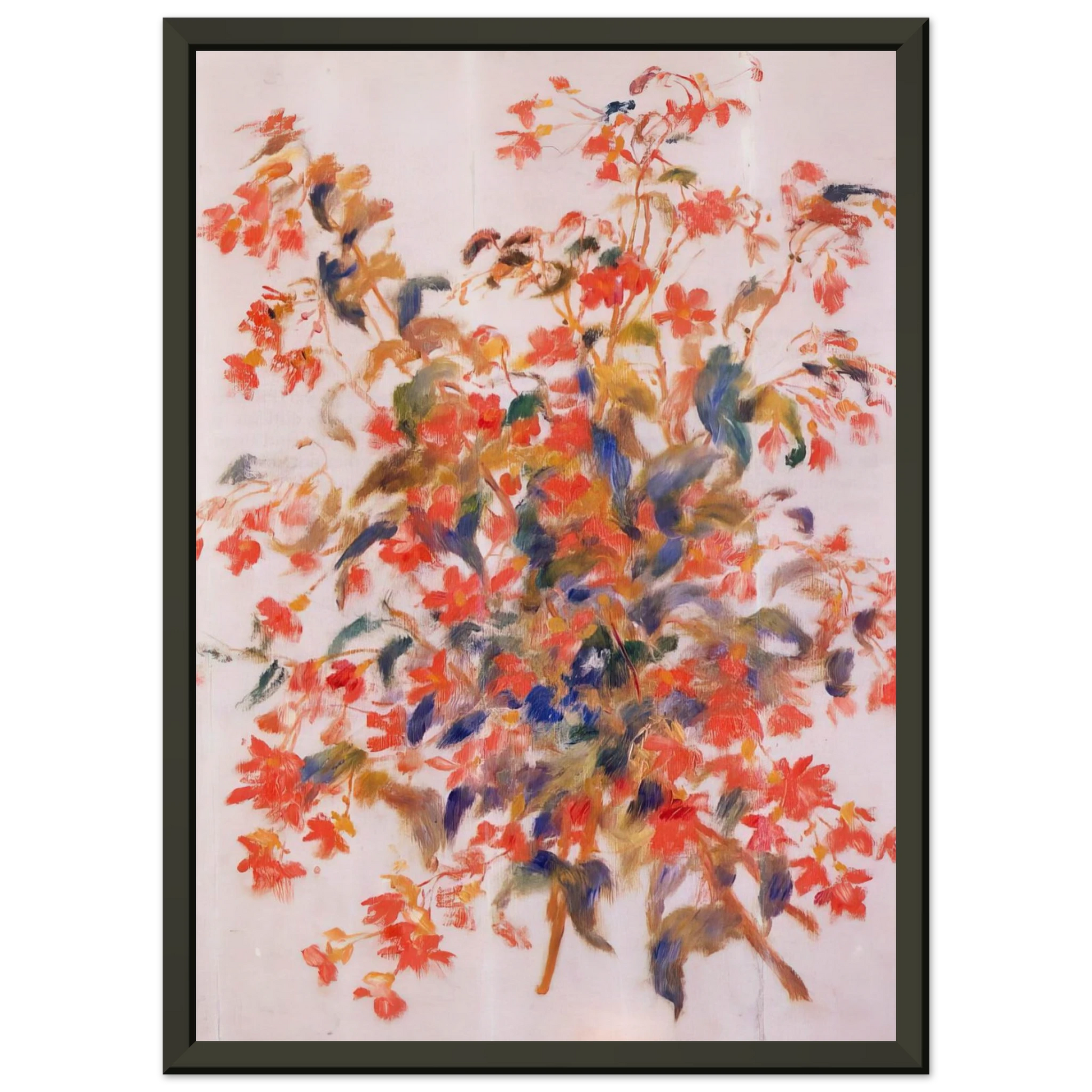 PierreAuguste Renoir  Still Life with Fuscias Framed Art Print  - Aluminum Frame - 70x100 cm / 28x40 inches