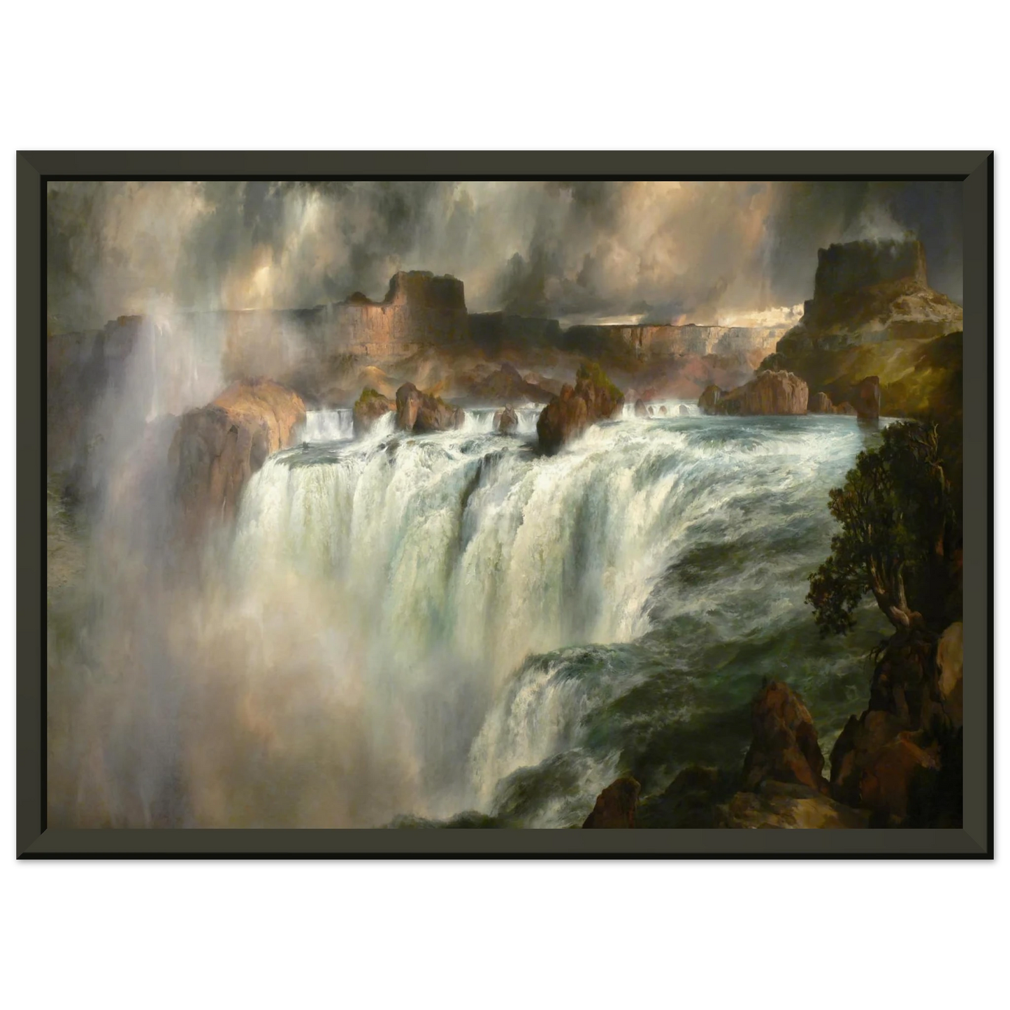 Thomas Moran  Shoshone Falls on the Snake River Framed Art Print  - Aluminum Frame - 70x100 cm / 28x40 inches
