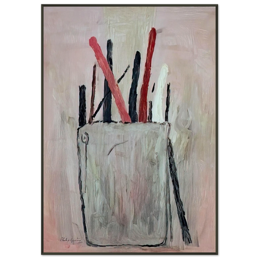 Philip Guston  BRUSHES 1969 Framed Art Print  - Aluminum Frame - 21x29.7 cm / 8x12"