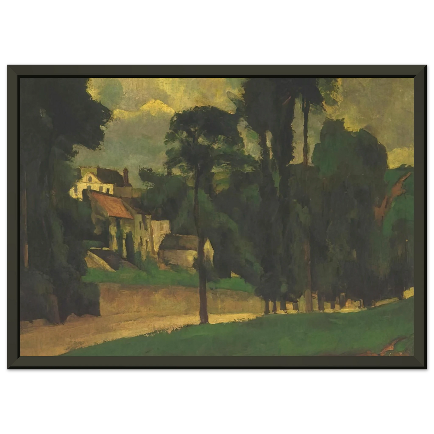 Paul Cezanne  Road at Pontoise Framed Art Print  - Aluminum Frame - 60x80 cm / 24x32 inches