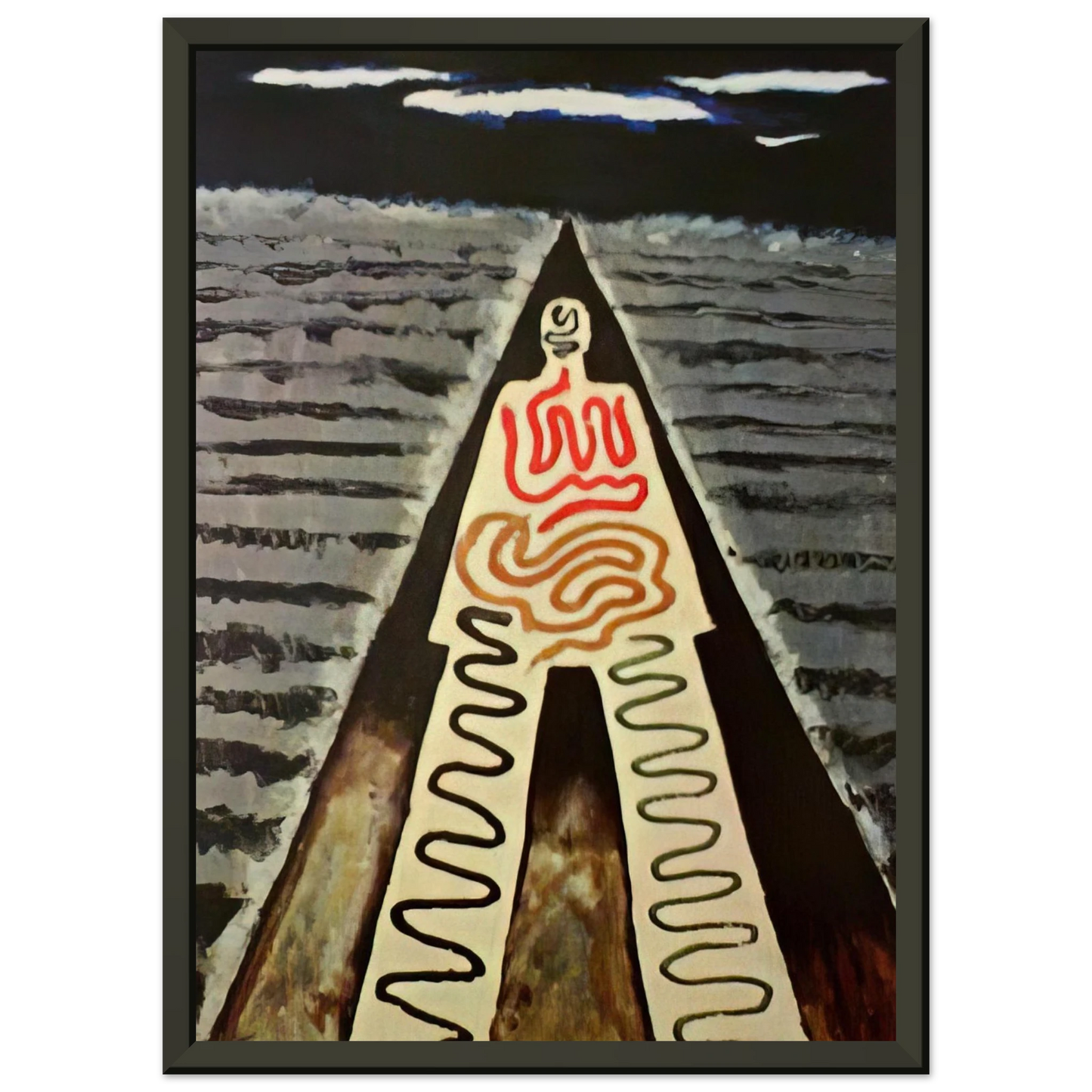 Man Ray  A NIGHT AT SAINT JEAN Framed Art Print  - Aluminum Frame - 70x100 cm / 28x40 inches