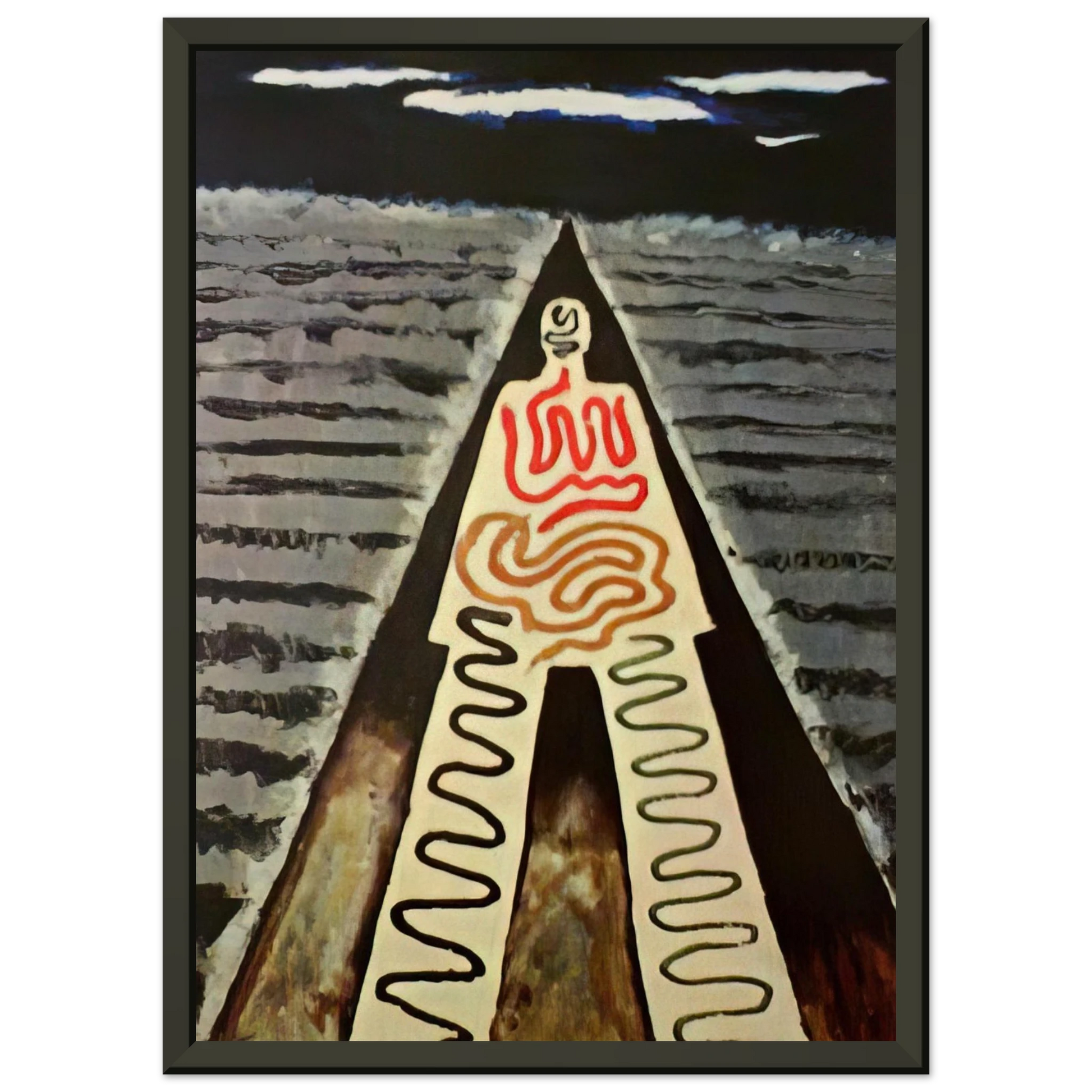Man Ray  A NIGHT AT SAINT JEAN Framed Art Print  - Aluminum Frame - 70x100 cm / 28x40 inches