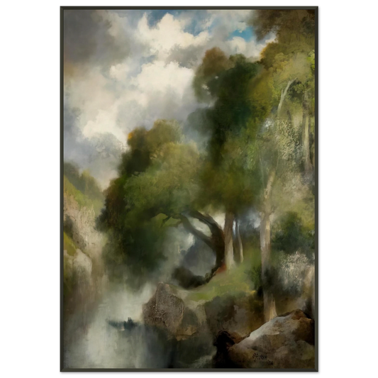 Thomas Moran  California Landscape Framed Art Print  - Aluminum Frame - 21x29.7 cm / 8x12"