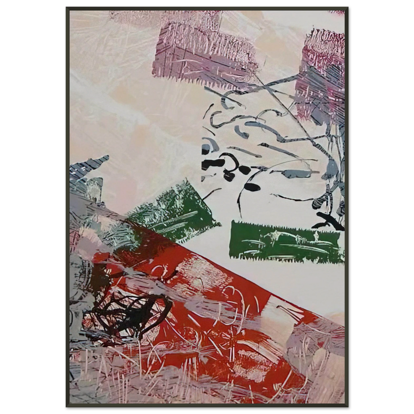 JeanPaul Riopelle  Lithograph 1968 Framed Art Print  - Aluminum Frame - 21x29.7 cm / 8x12"