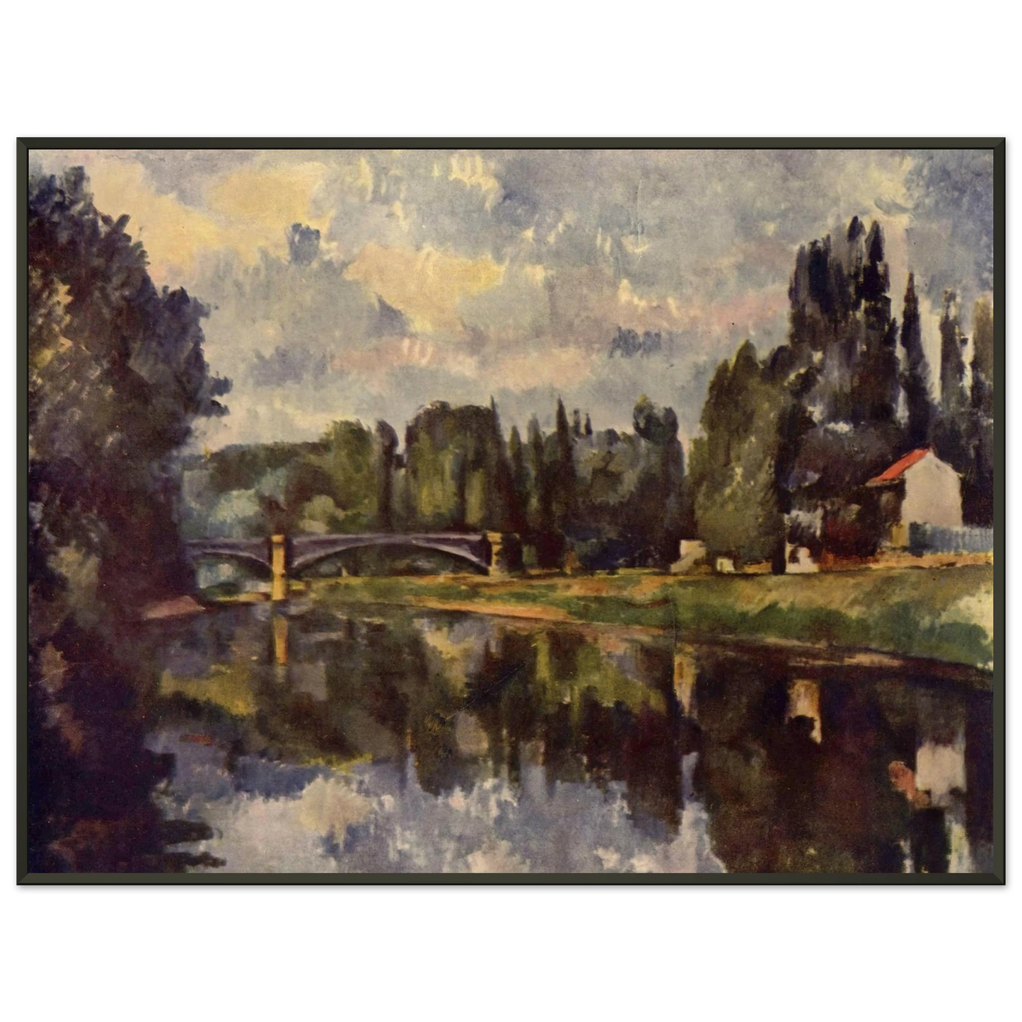 Paul Cezanne  Bridge over the Marne Framed Art Print  - Aluminum Frame - 40x50 cm / 16x20 inches