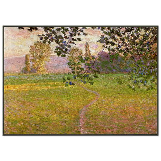 claude monet  Morning Landscape Giverny Framed Art Print  - Aluminum Frame - 21x29.7 cm / 8x12"