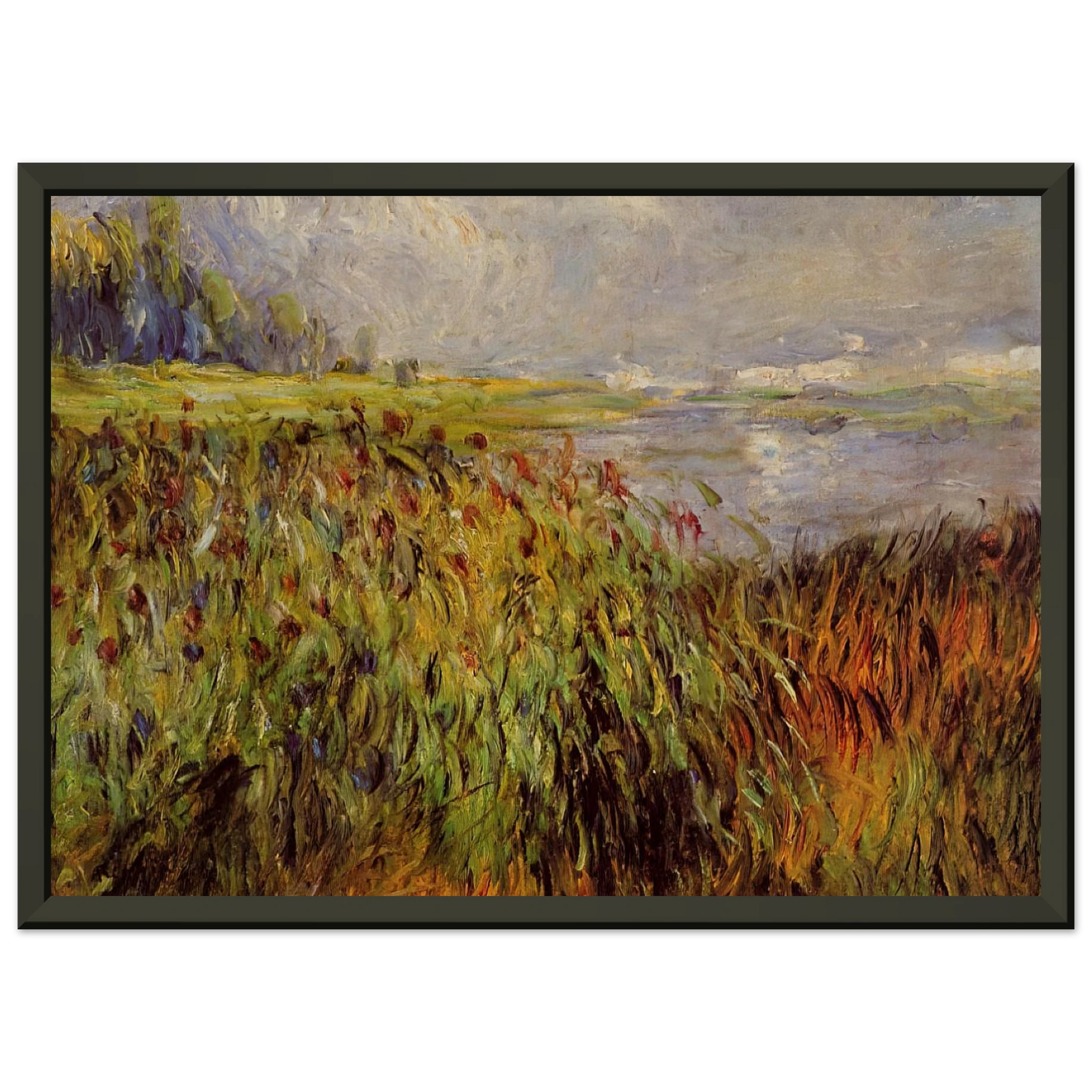 PierreAuguste Renoir  Bulrushes on the Banks of the Seine Framed Art Print  - Aluminum Frame - 40x50 cm / 16x20 inches
