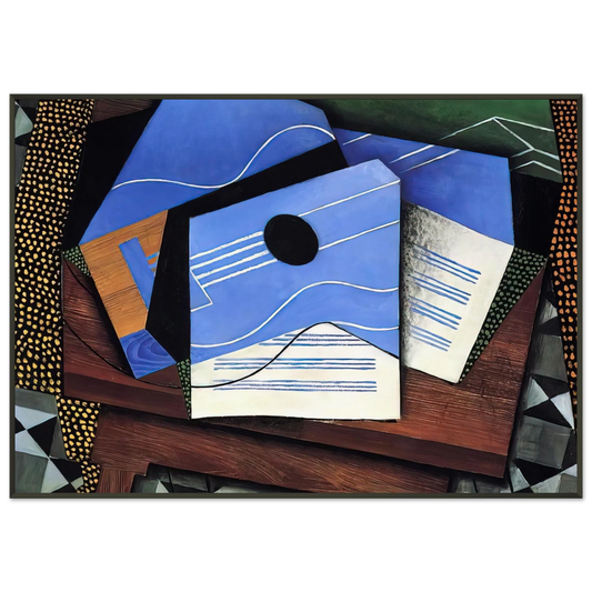 Juan Gris  GUITAR ON A TABLE 1915 Framed Art Print  - Aluminum Frame - 21x29.7 cm / 8x12"