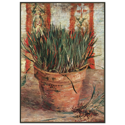 Vincent van Gogh  Flowerpot with Chives Framed Art Print  - Aluminum Frame - 21x29.7 cm / 8x12"