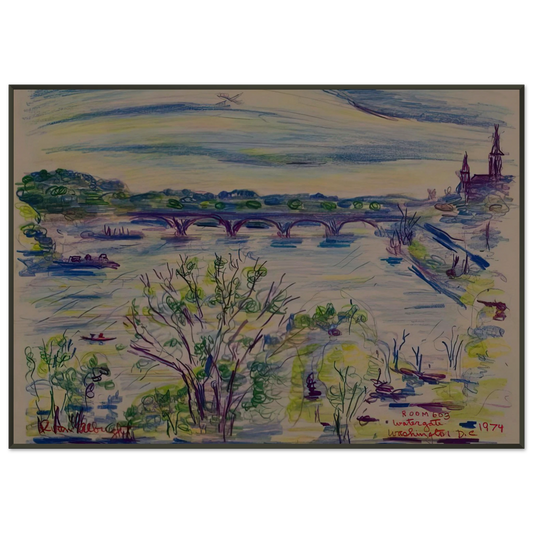 Ivan Albright  VIEW FROM ROOM 603 WATERGATE WASHINGTON D C 1974 Framed Art Print  - Aluminum Frame - 21x29.7 cm / 8x12"
