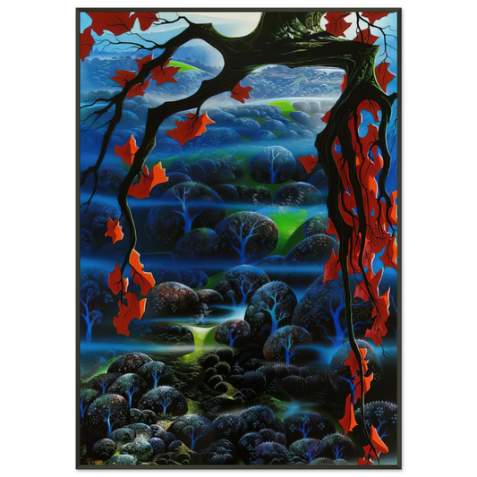 Eyvind Earle  Valley of Dreams Framed Art Print  - Aluminum Frame - 21x29.7 cm / 8x12"