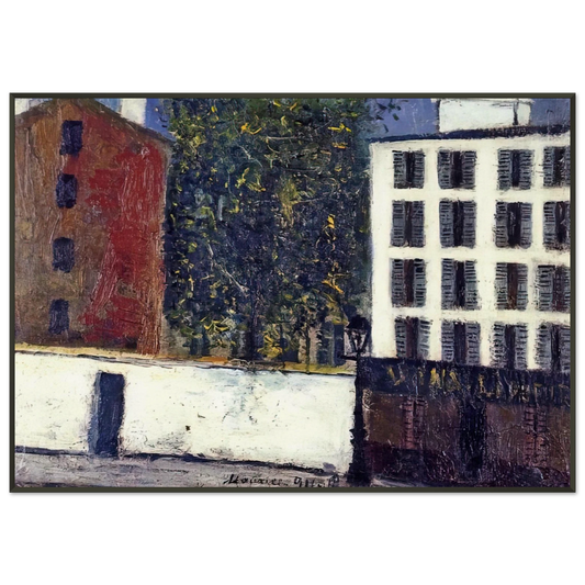 Maurice Utrillo  MONTMARTRE STREET Framed Art Print  - Aluminum Frame - 21x29.7 cm / 8x12"
