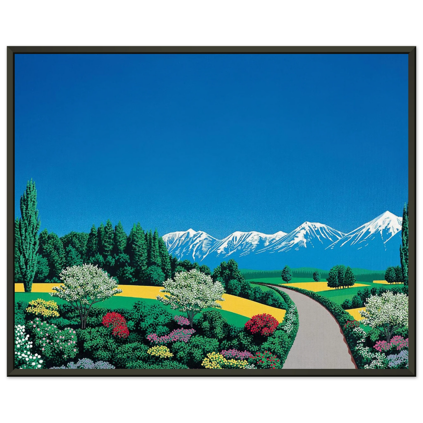 Hiroshi Nagai  Elv Alps Framed Art Print  - Aluminum Frame - 70x100 cm / 28x40 inches